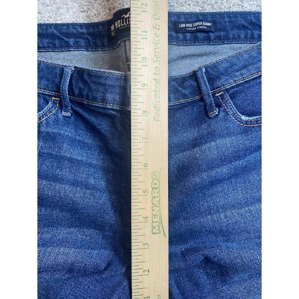 Hollister Womens Super Skinny Embroidered Raw Hem Jeans Vtg Stretch Sz 15R 32x30 - Picture 5 of 8